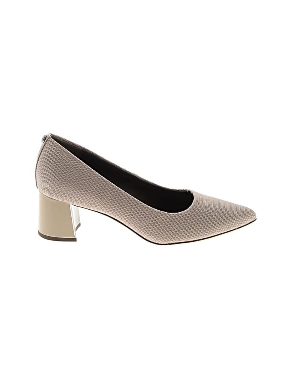 Donald Pliner Pointed Toe Block Heel Pumps in Taupe